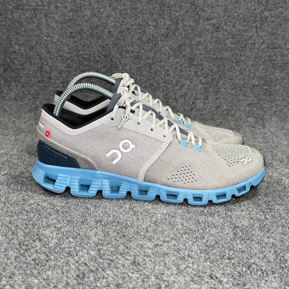On Running Cloud X Running Shoes Men's 9.5 Alloy Niagara Athletic Run Training